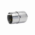 Eaton CS8265 locking plug, #10-6 AWG, 50A, Industrial, 250V, Back wiring, Steel, Armored, Non-NEMA, Two-pole, Three-wire, Steel, 0.68 to 1.13 in, California standard