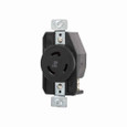 Eaton CWL520R-BU locking receptacle, Bulk pack, #14-8 AWG, 20A, Industrial, 125V, Back and side wiring, Black, Single, L5-20, Two-pole, Three-wire, Glass-filled nylon, -40° to 115°C