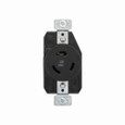 Eaton CWL520R-BU locking receptacle, Bulk pack, #14-8 AWG, 20A, Industrial, 125V, Back and side wiring, Black, Single, L5-20, Two-pole, Three-wire, Glass-filled nylon, -40° to 115°C
