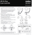 Medeco All-In-One 5 Pin Cam Lock Kit, Satin Chrome