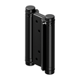 Deltana DASHS Double Action Saloon Hinge, Paint Black finish, 6" height - front view
