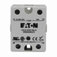 Eaton D93250ACZ1 D93 Series Solid-State Relay, 90-280V input voltage, 24-280V output voltage, Zero cross switching type, 50A rated operational current, Green LED, SPST-NO contact configuration, IP20 enclosure