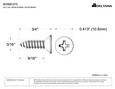 Deltana Deltana SCWB1275 Wood Screw, Solid Brass, #12 x 3/4" DEL-SCWB1275