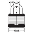 Master Lock 1-3/4" (44mm) Wide Laminated Steel Pin Tumbler Padlock with 15/16" (24 mm) Shackle
