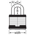 Master Lock 1-3/4" (44mm) Wide Laminated Steel Pin Tumbler Padlock with 1-1/2" (38mm) Shackle