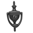 Ives Forged Brass Door Knocker with UL Listed Fire Door Viewer - Dual Door Thickness Models