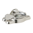 Ives 07B window sash lock in raw zinc finish, top-angle view showing cam lever and mounting base
