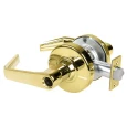 Schlage ALX53 Saturn Grade 2 Cylindrical Keyed Lever Entrance Lock – exterior view showing lever, rose, keyway, and latchbolt