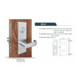 TownSteel TownSteel MSE-W Series Dormitory with Deadbolt Function - Heavy Duty Wide Escutcheon Mortise Lock, Single Cylinder TWS-MSE-W-21