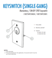 BEA 10KEYSWITCHONF - Access Control Switch Plate, Single Gang, On/Off (Cylinder Not Included)