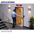 BEA 10COMBOPLATE Jamb Push Plate and Maintained Keyswitch Double Gang Access Control Switch Plate