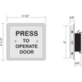 MS Sedco 59-W BioPlate 4-1/2" Square Push Plate Switch with Antimicrobial Protection - Wheelchair