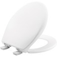 Bemis 200E4 Affinity Round Plastic Toilet Seat with STA-TITE Seat Fastening System, Easy-Clean, Whisper-Close, Precision Seat Fit Adjustable Hinge and Super Grip Bumpers