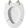 Bemis Mayfair by Bemis 126NISLA Mayfair Benton Elongated Enameled Wood Toilet Seat with STA-TITE Seat Fastening System and Whisper-Close Brushed Nickel Hinge BEMIS-126NISLA 