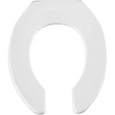 Bemis Bemis 955CT Round Open Front Less Cover Commercial Plastic Toilet Seat with STA-TITE Commercial Fastening System Check Hinge BEMIS-955CT 