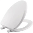 Bemis Bemis 19170PLE4 Alesio Elongated High Density Enameled Wood Toilet Seat with STA-TITE Seat Fastening System, Easy-Clean, Whisper-Close, Precision Seat Fit Adjustable Plastic Hinge and Super Grip Bumpers BEMIS-19170PLE4 