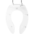 Bemis Bemis 3155CT Elongated Open Front Less Cover Commercial Plastic Toilet Seat with STA-TITE Commercial Fastening System Check Hinge and DuraGuard BEMIS-3155CT 