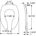 Bemis Bemis 1655SSCT Elongated Open Front Less Cover Commercial Plastic Toilet Seat with STA-TITE Commercial Fastening System Self-Sustaining Check Hinge BEMIS-1655SSCT 