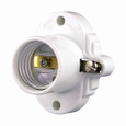 Eaton S752W-SP lampholder, Keyless cleat socket, #14-10 AWG, Medium base, White, Thermoset, 250V, 660W, Front wiring 750588