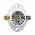 Eaton S752W-SP lampholder, Keyless cleat socket, #14-10 AWG, Medium base, White, Thermoset, 250V, 660W, Front wiring 750588
