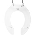 Bemis Bemis 2055SSCT Round Open Front Less Cover Commercial Plastic Toilet Seat with STA-TITE Commercial Fastening System Self-Sustaining Check Hinge and DuraGuard BEMIS-2055SSCT 