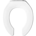 Bemis Bemis 2055SSCT Round Open Front Less Cover Commercial Plastic Toilet Seat with STA-TITE Commercial Fastening System Self-Sustaining Check Hinge and DuraGuard BEMIS-2055SSCT 