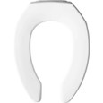 Bemis Bemis 2155CT Elongated Open Front Less Cover Commercial Plastic Toilet Seat with STA-TITE Commercial Fastening System Check Hinge and DuraGuard BEMIS-2155CT 