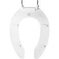 Bemis Bemis 2155SSCT Elongated Open Front Less Cover Commercial Plastic Toilet Seat with STA-TITE Commercial Fastening System Self-Sustaining Check Hinge and DuraGuard BEMIS-2155SSCT 