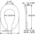 Bemis Bemis 1955SSCT Elongated Open Front Less Cover Commercial Plastic Toilet Seat with STA-TITE Commercial Fastening System Self-Sustaining Check Hinge BEMIS-1955SSCT 
