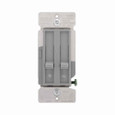 Eaton SDC15-GY dimmer and fan speed control, No neutral required, #14 -12 AWG, Flush, 120 Vac, Back and side, Maintained, Gray, 60 Hz, Incandescent, MLV, ELV, Fan, Halogen, Single-pole, Single pole, Single-phase, Polycarbonate, 300W 713019