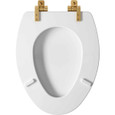 Bemis Mayfair by Bemis 1826BGSL Mayfair Benton Elongated Enameled Wood Toilet Seat with STA-TITE Seat Fastening System and Whisper-Close Brushed Gold Hinge BEMIS-1826BGSL 