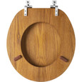 Bemis Mayfair by Bemis 9601CP Mayfair Round Natural Reflections Wood Veneer Toilet Seat with Chrome Hinge BEMIS-9601CP 