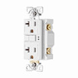 Eaton SGF20FW GFCI receptacle,NAFTA compliant,Self-test,#14 - 10 AWG,20A,Residential,Commercial,Flush,125 V,GFCI,Back and side wire,White,Brass,Receptacle,Polycarbonate,5-20R,Two-pole, three-wire, grounding