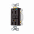 Eaton SGFH15B hospital grade GFCI receptacle,Self-test,#14 - 10 AWG,15A,Residential,Commercial,Flush,125 V,GFCI,Back and side wire,Brown,Brass,Receptacle,Nylon,5-15R,Two-pole, three-wire, grounding