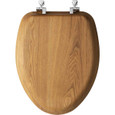 Bemis Mayfair by Bemis 19601CP Mayfair Elongated Natural Reflections Wood Veneer Toilet Seat with Chrome Hinge BEMIS-19601CP 