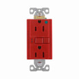 Eaton SGFH15FRD hospital grade GFCI receptacle,NAFTA compliant,Self-test,#14 - 10 AWG,15A,Residential,Commercial,Flush,125 V,GFCI,Back and side wire,Red,Brass,Receptacle,Nylon,5-15R,Two-pole, three-wire, grounding
