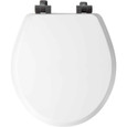 Bemis Mayfair by Bemis 26MBSL Mayfair Benton Round Enameled Wood Toilet Seat with STA-TITE Seat Fastening System and Whisper-Close Matte Black Hinge BEMIS-26MBSL 