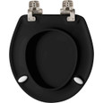 Bemis Bemis 9170NSLA Alesio Round High Density Enameled Wood Toilet Seat with STA-TITE Seat Fastening System, Whisper-Close, Precision Seat Fit Adjustable Brushed Nickel Hinge and Super Grip Bumpers BEMIS-9170NSLA 