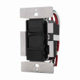 Eaton SUF7-BK universal dimmer, Neutral required, 120/277 Vac, Black, 60 Hz, Dimmable LED/CFL, incandescent, fluorescent, halogen and electronic low voltage, Single-pole, Three-way, Polycarbonate