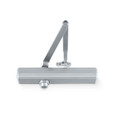 LCN 1461 Surface-Mounted Door Closer with Powder Coat Finish in 689 Aluminum, shown with standard arm — side profile view
