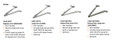 LCN 1461 arm options diagram showing Regular Arm (REGARM), Long Arm (LONG), Heavy Duty Arm (HD), and Heavy Duty Long Arm (HDLONG) sub-components