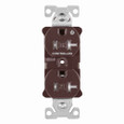 Eaton TR5362CHB Arrow Hart heavy duty industrial specification grade duplex receptacle, Tamper resistant,auto-grounding, Half control, #14-10 AWG, 20A, Flush, 125V, Brown, Brass, Impact-resistant thermoplastic face,PVC body, 5-20R, 2-pole, 3-wire, ,
