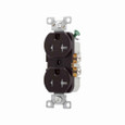 Eaton TRCR20B commercial specification grade duplex receptacle, #14-10 AWG, 20A, Commercial, Flush, 125V, Side wire, Brown, Brass, Impact-resistant nylon face, PVC body, 5-20R, Duplex, Screw, PVC, Core pack Eaton TRCR20B commercial specification grade duplex receptacle, #14-10 AWG, 20A, Commercial, Flush, 125V, Side wire, Brown, Brass, Impact-resistant nylon face, PVC body, 5-20R, Duplex, Screw, PVC, Core pack
