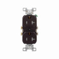 Eaton TRCR20B commercial specification grade duplex receptacle, #14-10 AWG, 20A, Commercial, Flush, 125V, Side wire, Brown, Brass, Impact-resistant nylon face, PVC body, 5-20R, Duplex, Screw, PVC, Core pack Eaton TRCR20B commercial specification grade duplex receptacle, #14-10 AWG, 20A, Commercial, Flush, 125V, Side wire, Brown, Brass, Impact-resistant nylon face, PVC body, 5-20R, Duplex, Screw, PVC, Core pack