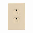 Eaton TR270V residential grade duplex receptacle, #14-10 AWG, 15A, Commercial|Residential, Flush, 125V, Side and push, Ivory, Brass, Impact-resistant thermoplastic face, PVC body, 5-15R, Duplex, Screw, Thermoplastic, Core pack