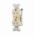 Eaton TR5262V Arrow Hart heavy-duty industrial specification grade duplex receptacle,#14-10 AWG,15A,Industrial,Flush,125V,Back and side,Ivory,Brass,Impact-resistant thermoplastic face,PVC body,5-15R,Duplex,Screw,Thermoplastic,Core pack