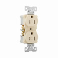 Eaton TR5262V Arrow Hart heavy-duty industrial specification grade duplex receptacle,#14-10 AWG,15A,Industrial,Flush,125V,Back and side,Ivory,Brass,Impact-resistant thermoplastic face,PVC body,5-15R,Duplex,Screw,Thermoplastic,Core pack