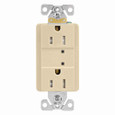 Eaton TR5260VS-SP-L TVSS receptacle, LED indicat, #14 - #10 AWG, 15A, Comm specif, Wall/flush mnt, Bk and sd wire, 840J, 2 recept, -40° to 60°C, Ivory, Brs, Strght blade, Hi-impct resist thermpls/nylon, 5-15R, Dplx 756320 756320