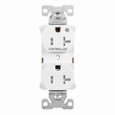 Eaton TR5362CHW Arrow Hart heavy duty industrial specification grade duplex receptacle, Tamper resistant,auto-grounding, Half control, #14-10 AWG, 20A, Flush, 125V, White, Brass, Impact-resistant thermoplastic face,PVC body, 5-20R, 2-pole, 3-wire, ,