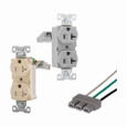Eaton TR5262WM ArrowLink heavy-duty receptacle, Modular receptacle, 15 A, 125V, Heavy-duty industrial grade, Modular connector, Flush{Z38305}, Two-pole, Duplex, PVC, White{B44108}, 5-15R, Receptacle{E1412}, 3{Z522}, Duplex{M9318}